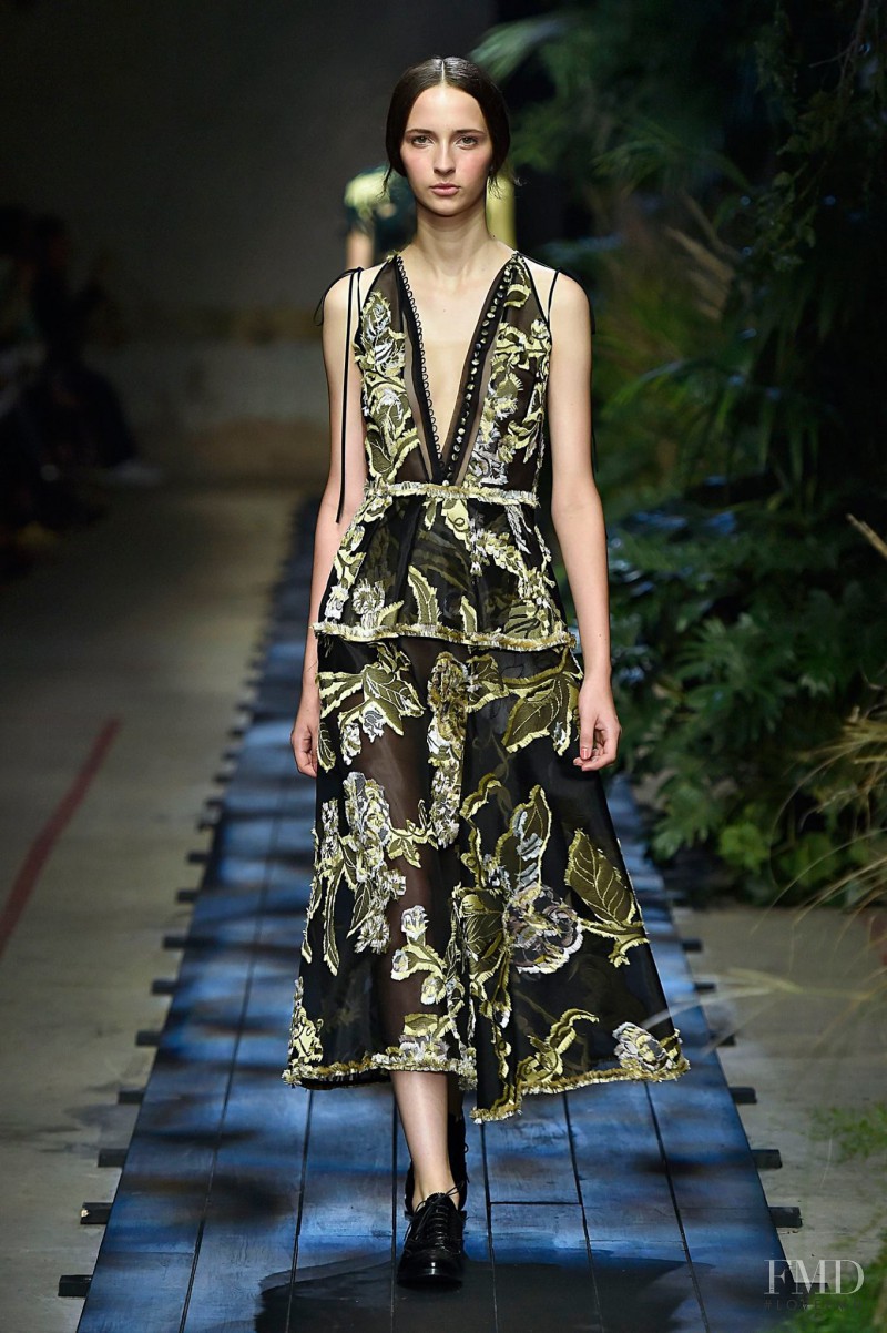 Waleska Gorczevski featured in  the Erdem fashion show for Spring/Summer 2015