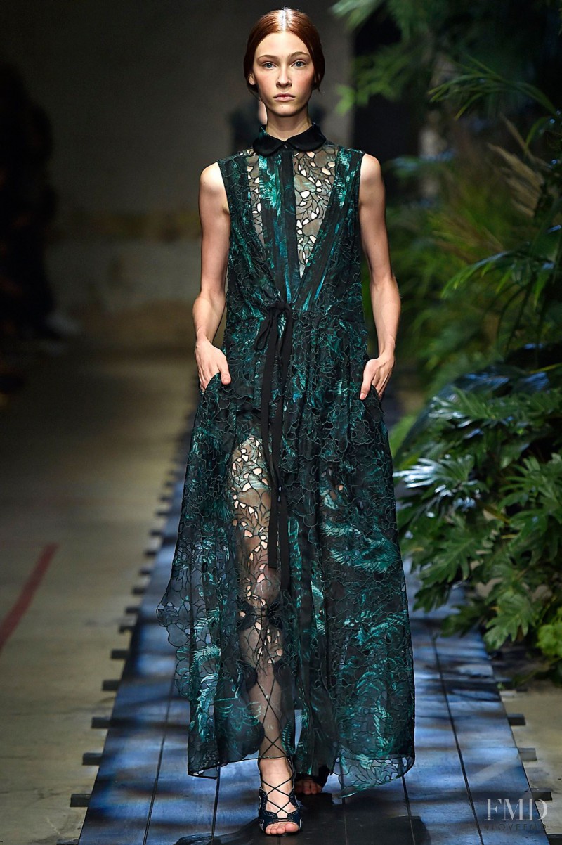 Lera Tribel featured in  the Erdem fashion show for Spring/Summer 2015