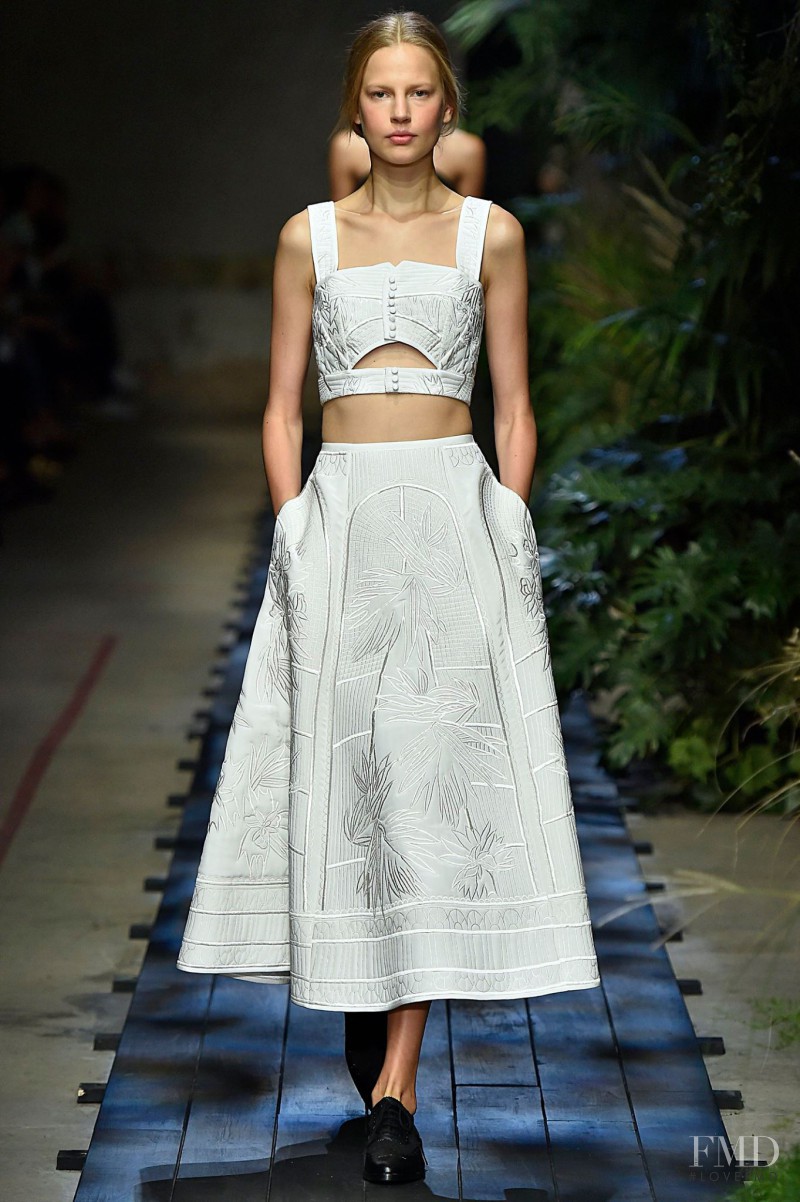 Elisabeth Erm featured in  the Erdem fashion show for Spring/Summer 2015