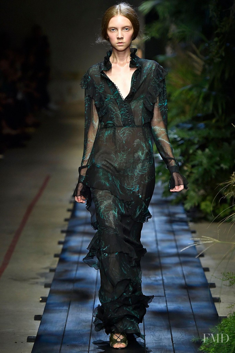 Diana Khalitova featured in  the Erdem fashion show for Spring/Summer 2015