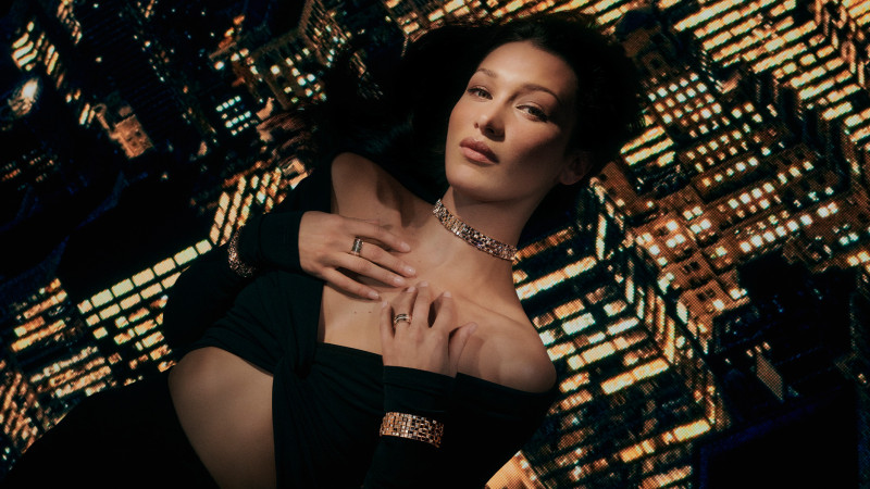 Bella Hadid featured in  the Chopard Sculpted by Light advertisement for Autumn/Winter 2024