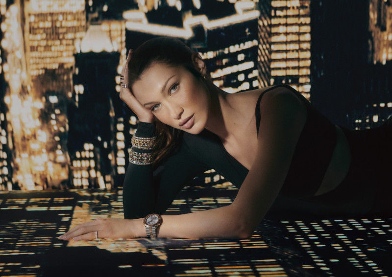 Bella Hadid featured in  the Chopard Sculpted by Light advertisement for Autumn/Winter 2024