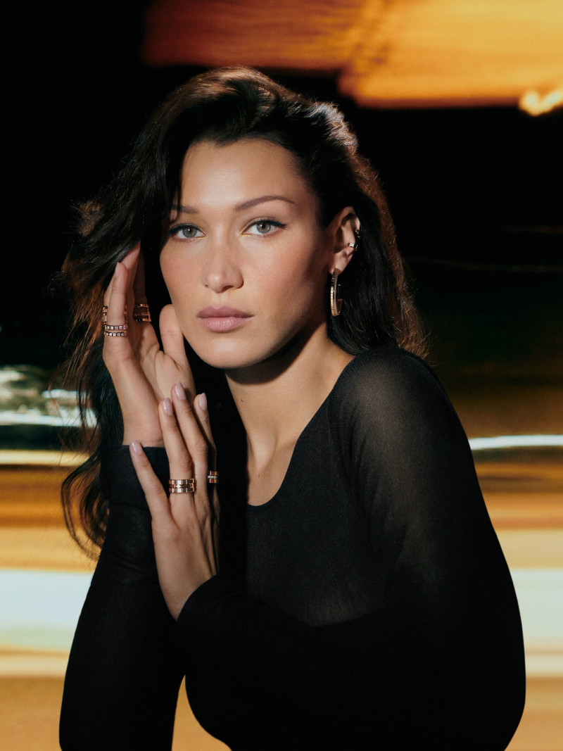 Bella Hadid featured in  the Chopard Sculpted by Light advertisement for Autumn/Winter 2024