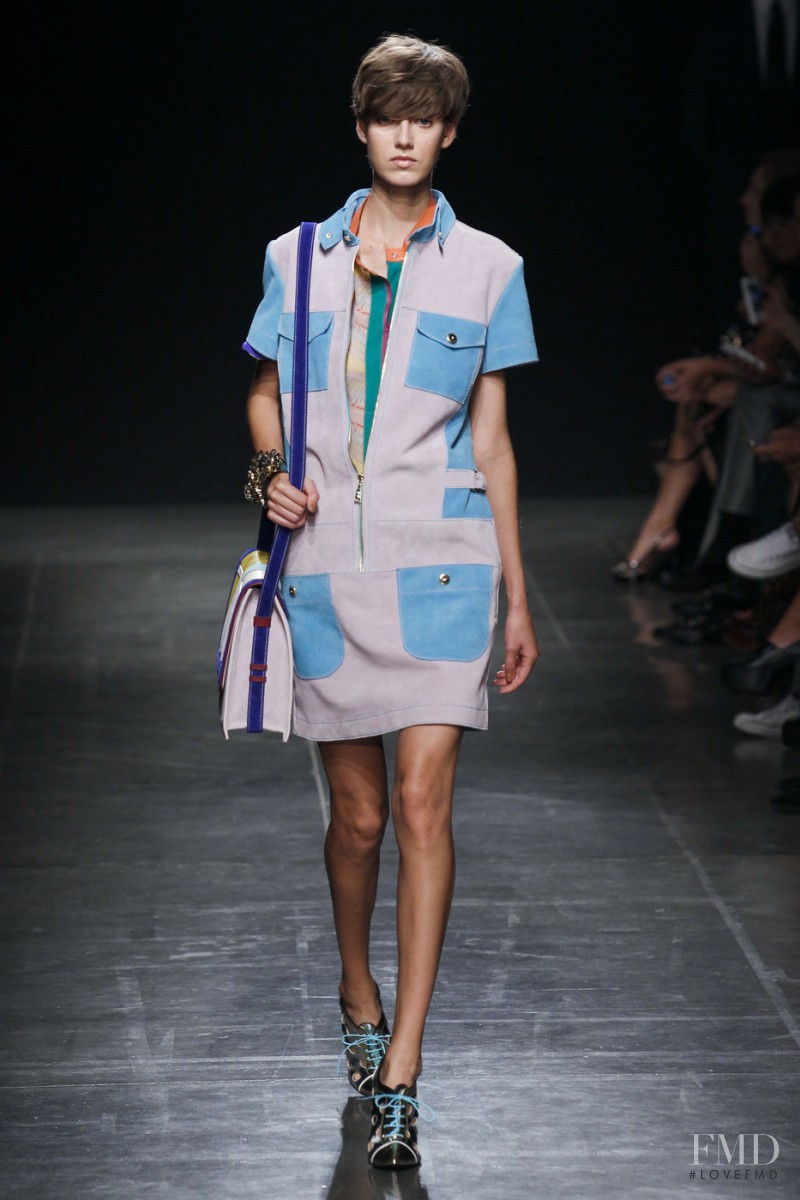 Alyosha Kovalyova featured in  the Angelo Marani fashion show for Spring/Summer 2015