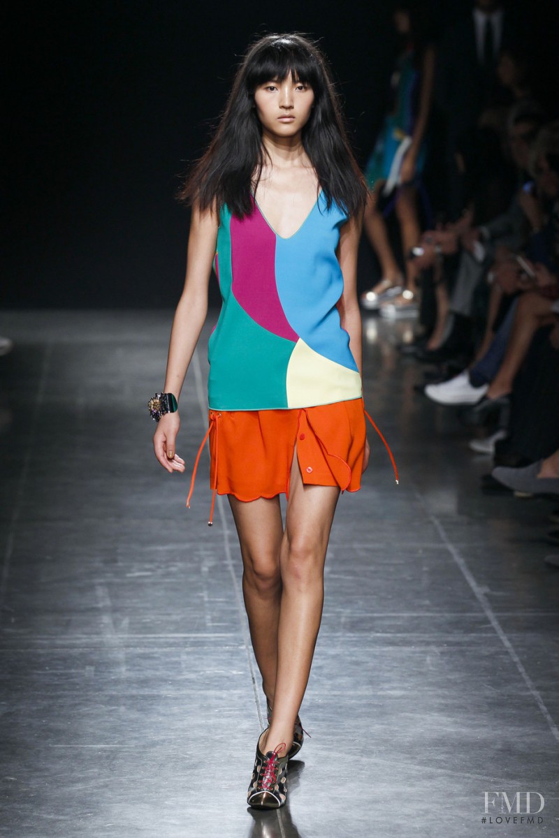 Luping Wang featured in  the Angelo Marani fashion show for Spring/Summer 2015