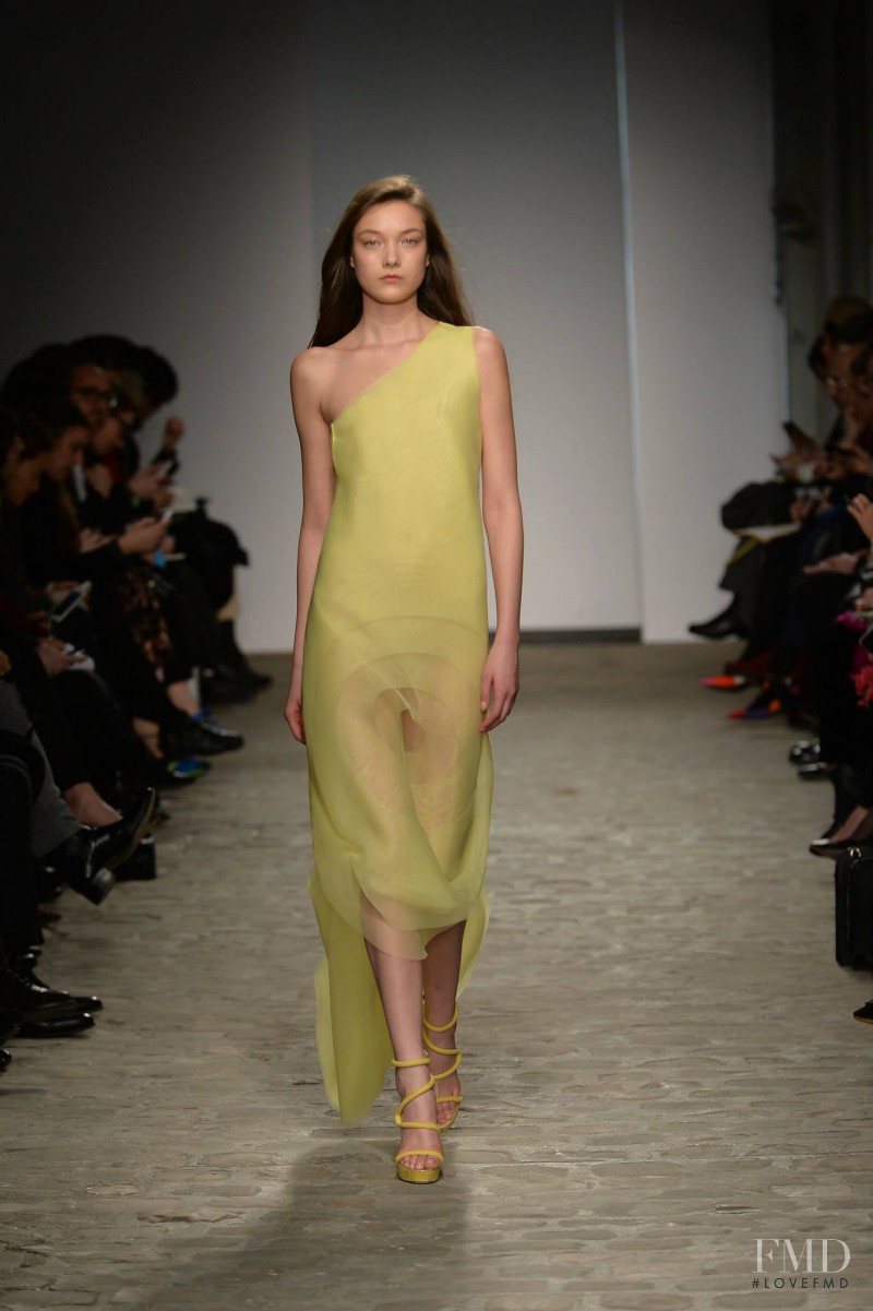 Yumi Lambert featured in  the Vionnet fashion show for Spring/Summer 2014