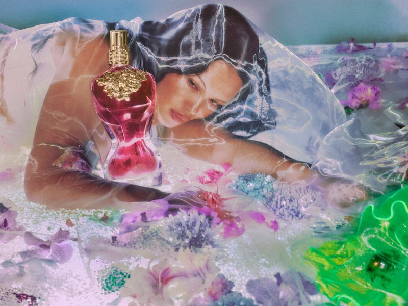 Alva Claire featured in  the Jean-Paul Gaultier Fragrance BELLE et BEAU Perfume advertisement for Spring 2025