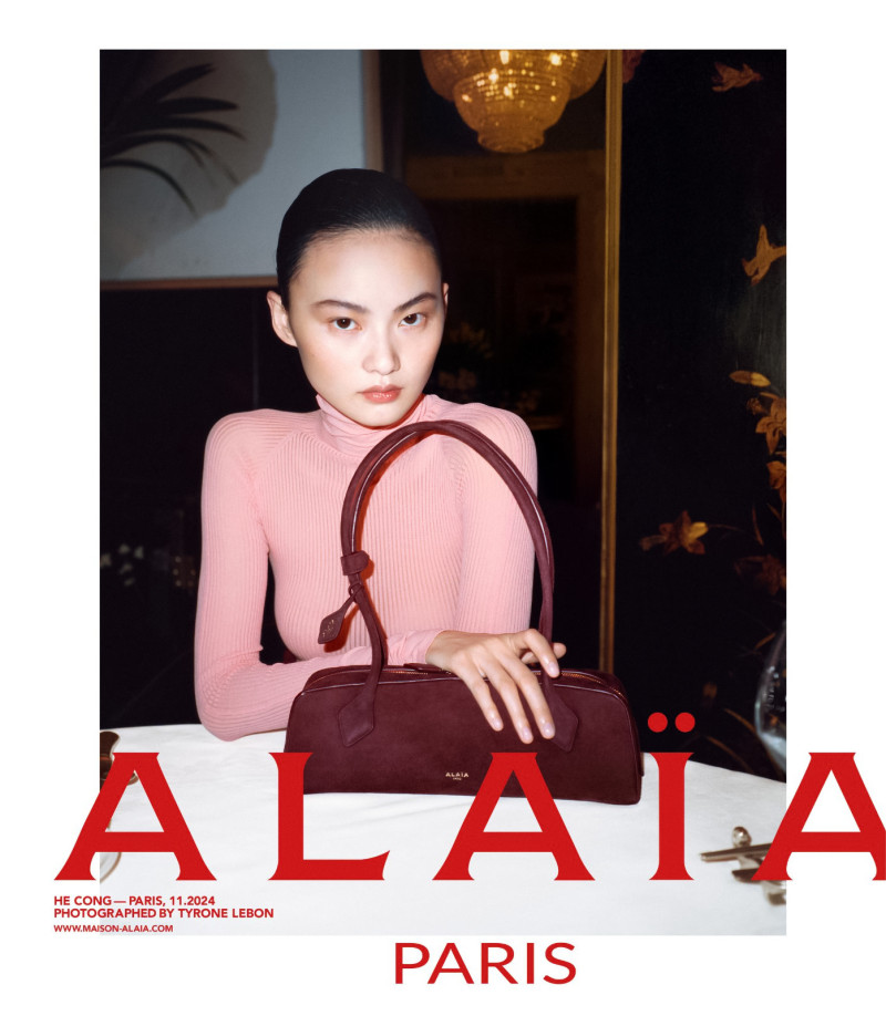 Cong He featured in  the Alaia Chinese New Year 2025 advertisement for Spring 2025