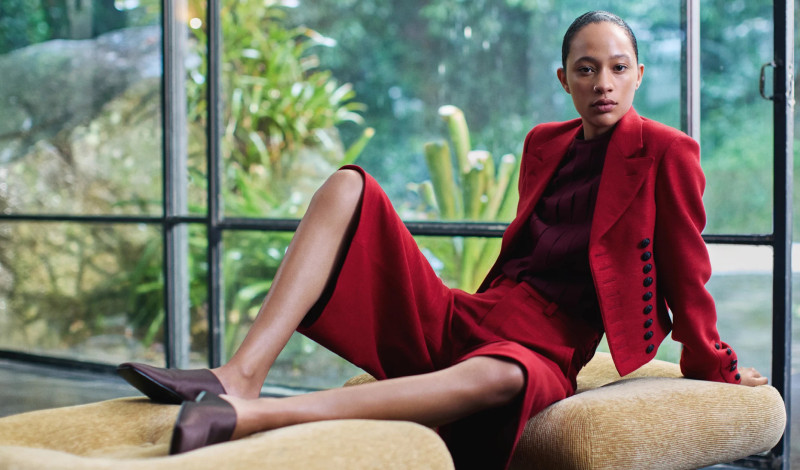 Selena Forrest featured in  the Loro Piana advertisement for Spring 2025