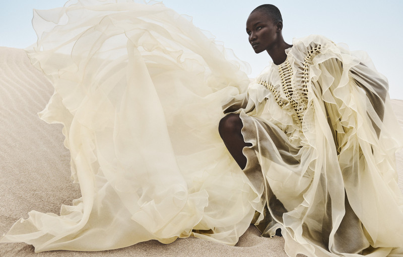 Abeny Nhial featured in  the Zimmermann advertisement for Spring 2025