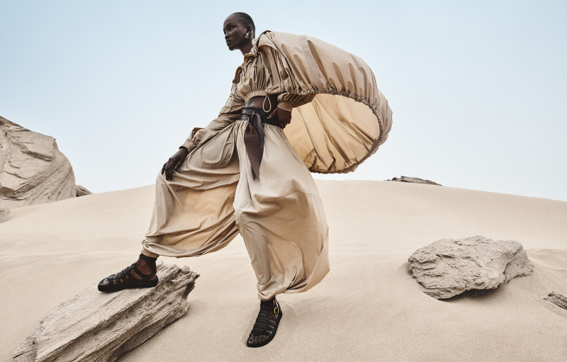 Abeny Nhial featured in  the Zimmermann advertisement for Spring 2025