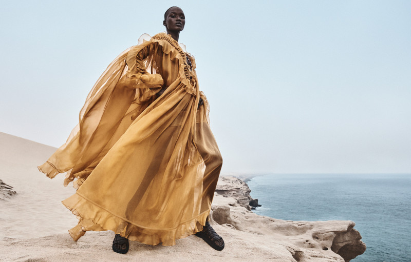 Abeny Nhial featured in  the Zimmermann advertisement for Spring 2025