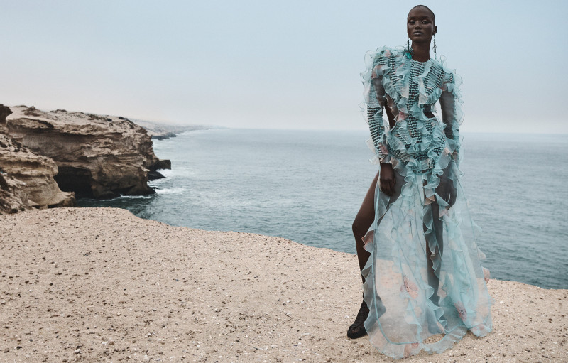Abeny Nhial featured in  the Zimmermann advertisement for Spring 2025