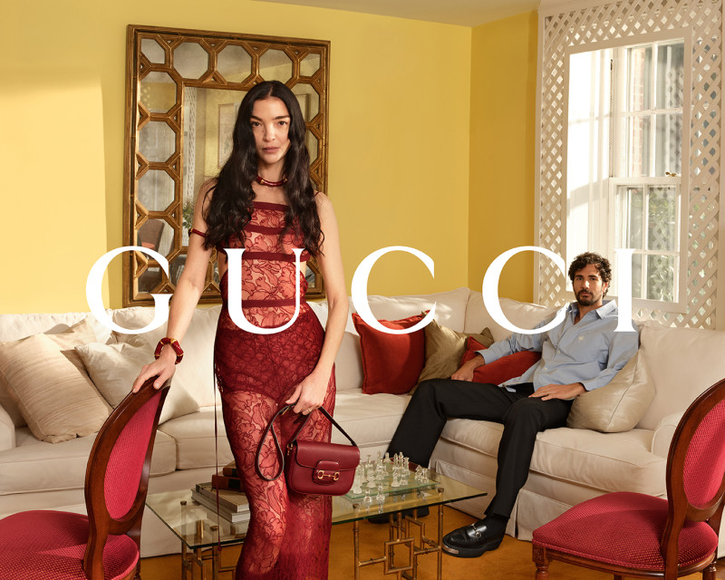 Mariacarla Boscono featured in  the Gucci Gucci Together Valentine\'s Day 2025 advertisement for Spring 2025