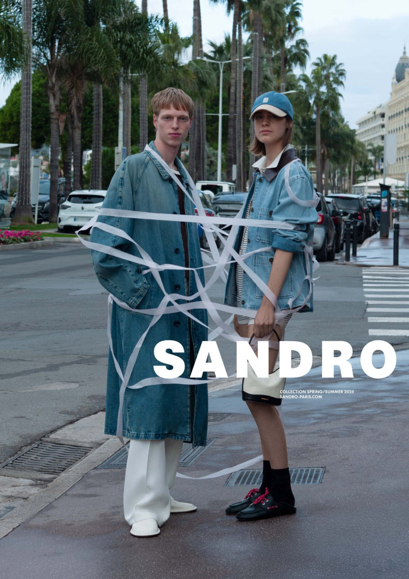 Joseph Uyttenhove featured in  the Sandro advertisement for Spring/Summer 2025
