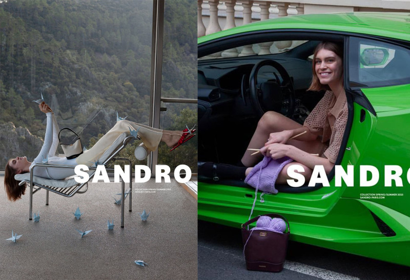 Merel Roggeveen featured in  the Sandro advertisement for Spring/Summer 2025