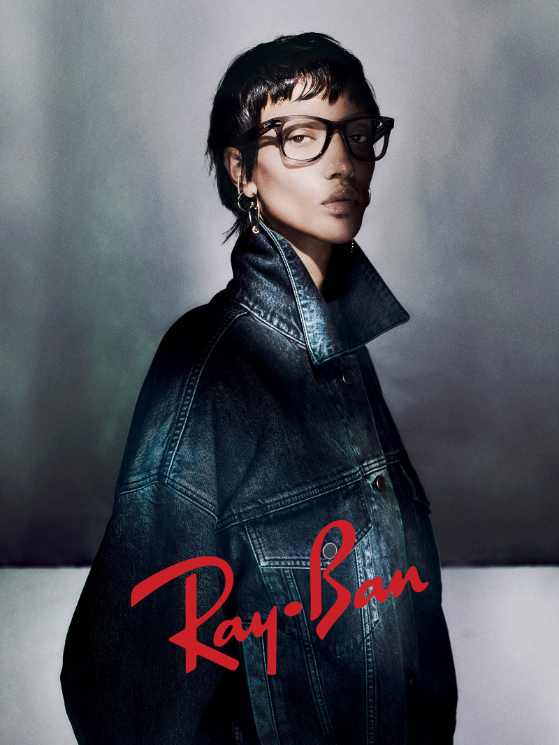Georgia Palmer featured in  the Ray-Ban 2025 Icons advertisement for Spring/Summer 2025