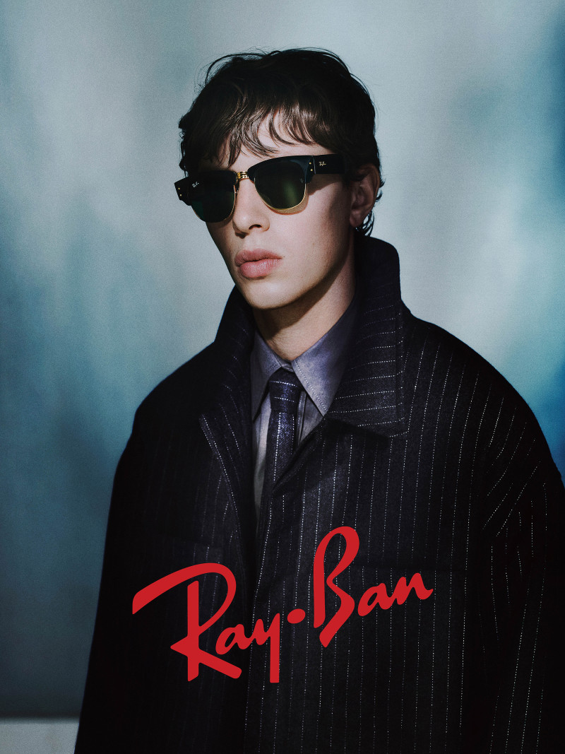 Silas De Maat featured in  the Ray-Ban 2025 Icons advertisement for Spring/Summer 2025