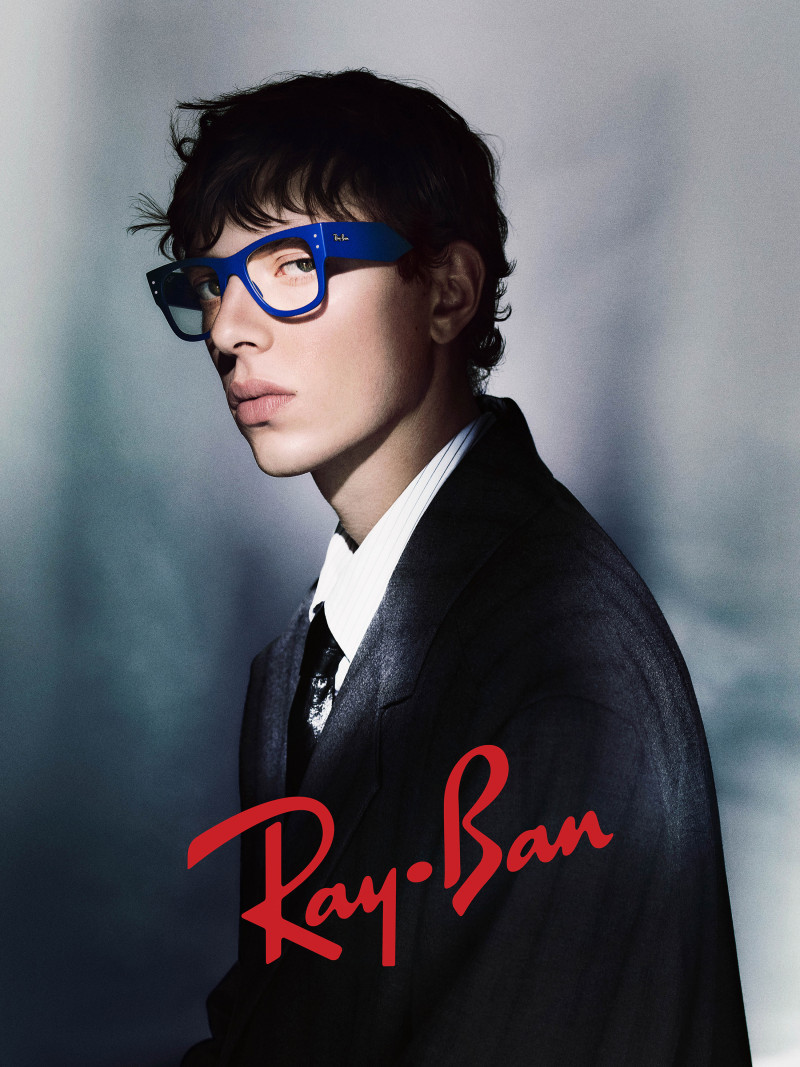 Silas De Maat featured in  the Ray-Ban 2025 Icons advertisement for Spring/Summer 2025