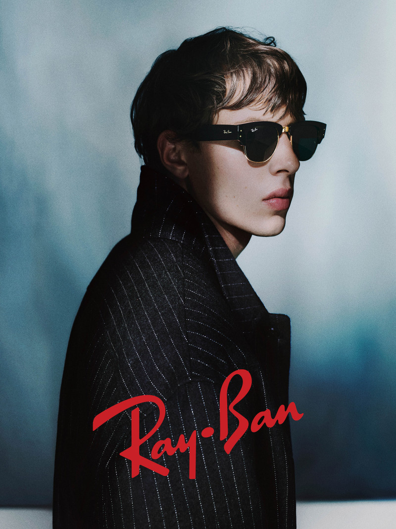 Silas De Maat featured in  the Ray-Ban 2025 Icons advertisement for Spring/Summer 2025