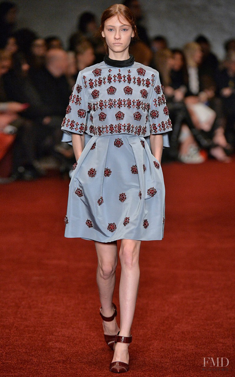 Lera Tribel featured in  the Erdem fashion show for Autumn/Winter 2014