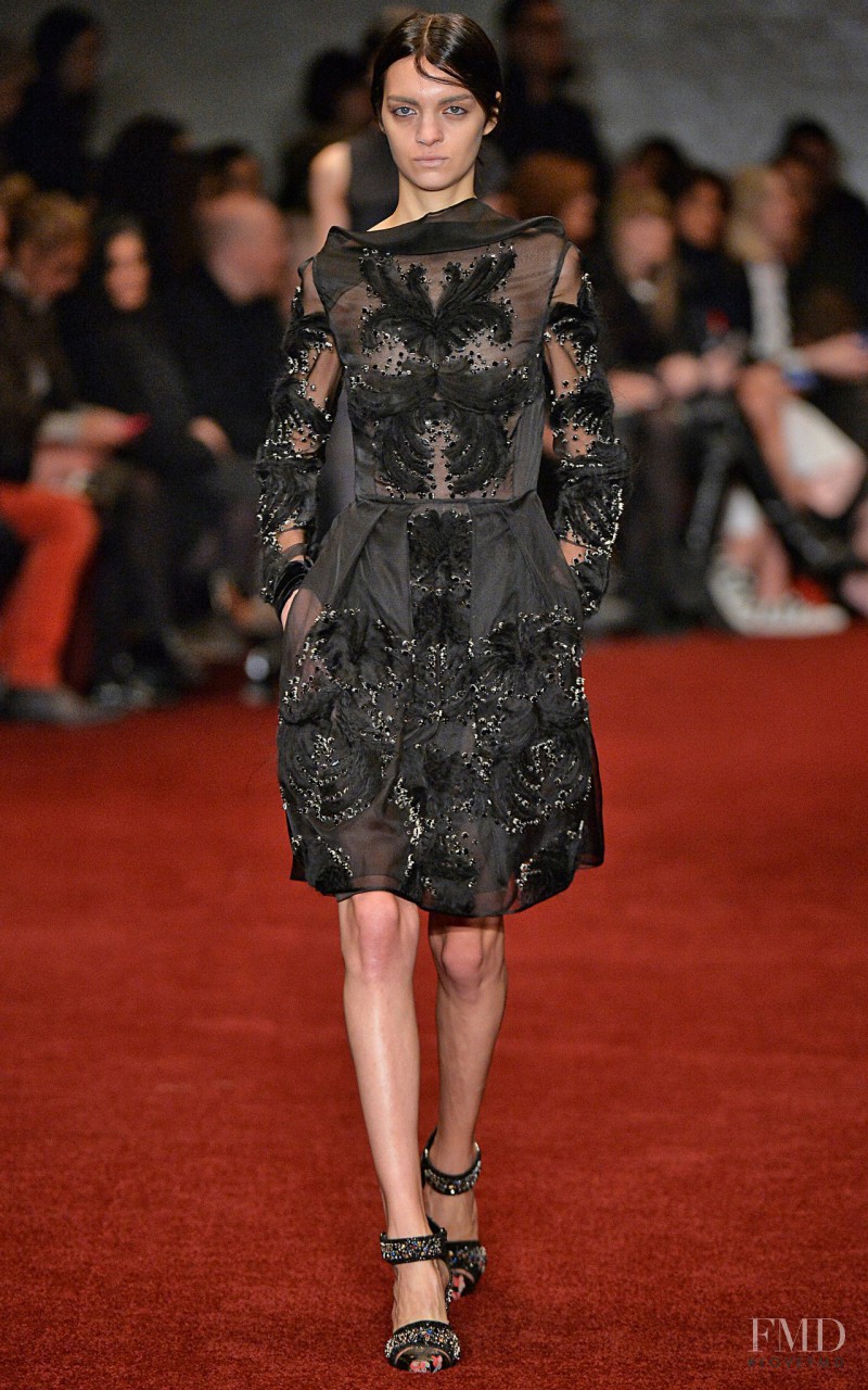 Magda Laguinge featured in  the Erdem fashion show for Autumn/Winter 2014