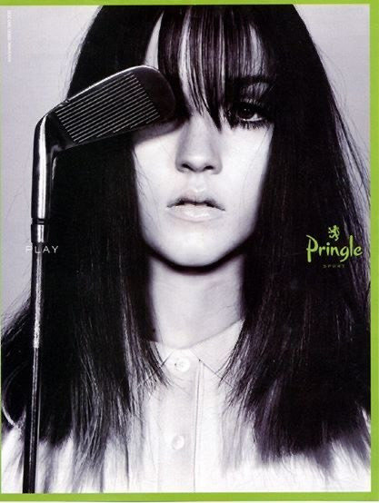 Natasha Prince featured in  the Pringle of Scotland advertisement for Spring/Summer 2005