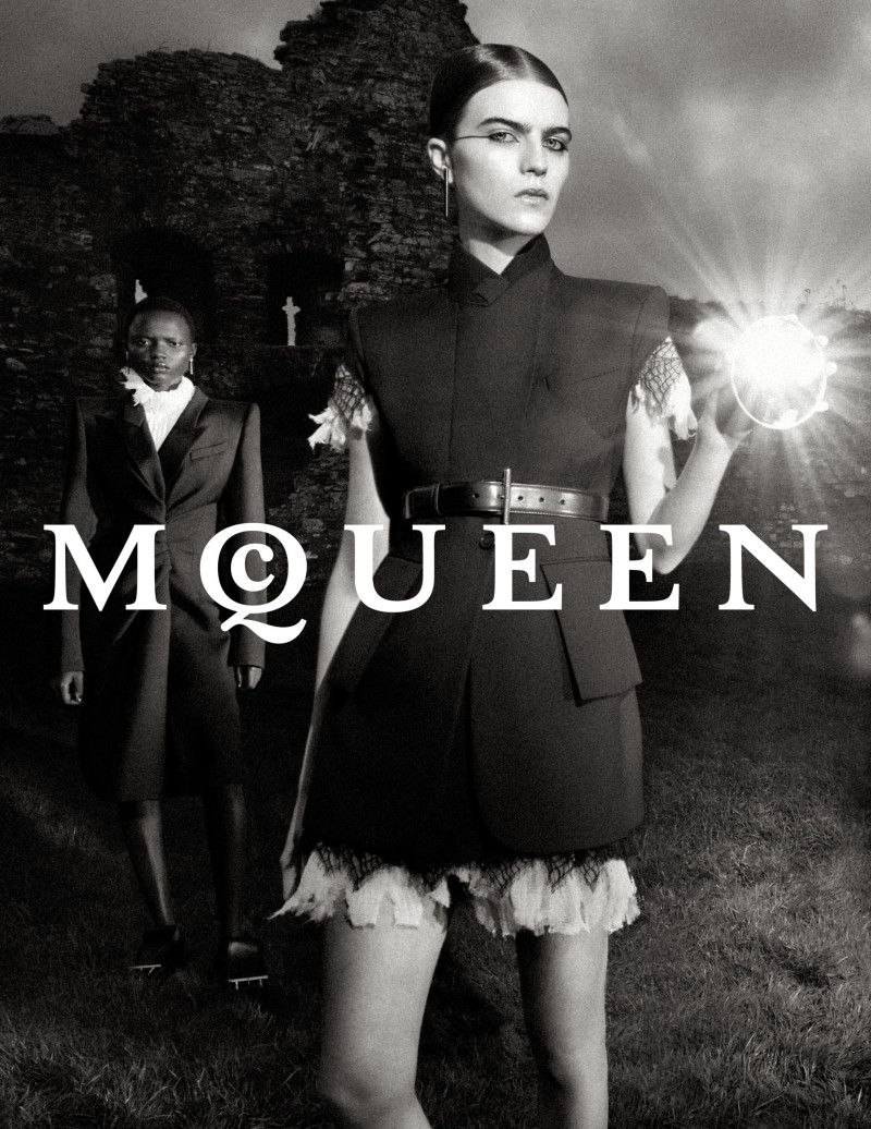 Libby Bennett featured in  the Alexander McQueen advertisement for Spring/Summer 2025