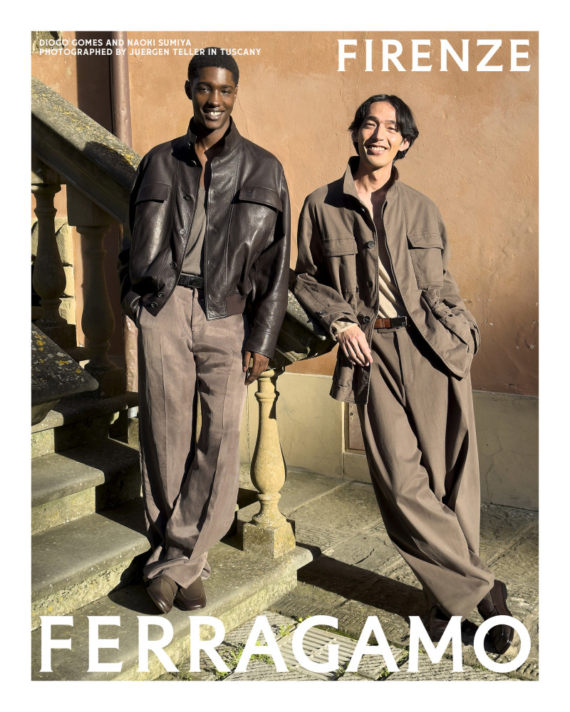 Diogo Gomes featured in  the Salvatore Ferragamo advertisement for Spring/Summer 2025