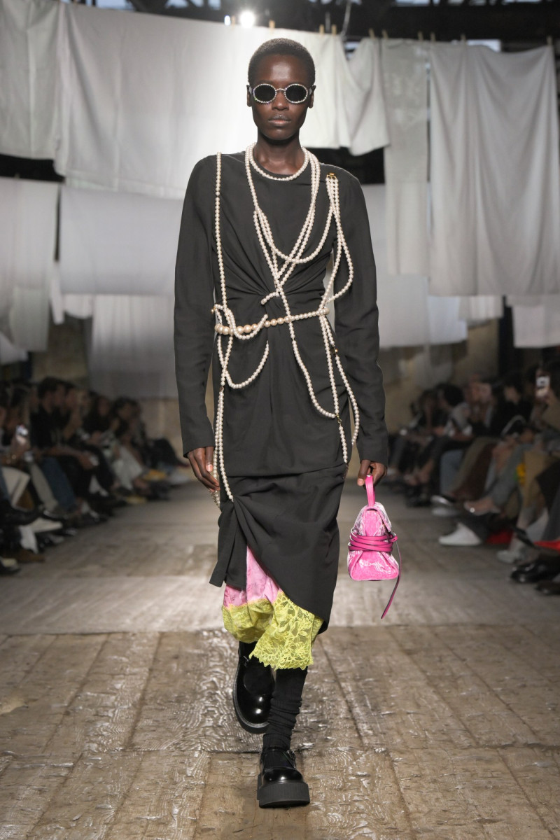Awar Odhiang featured in  the Moschino fashion show for Spring/Summer 2025