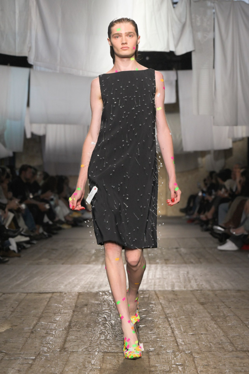 Yura Romaniuk featured in  the Moschino fashion show for Spring/Summer 2025