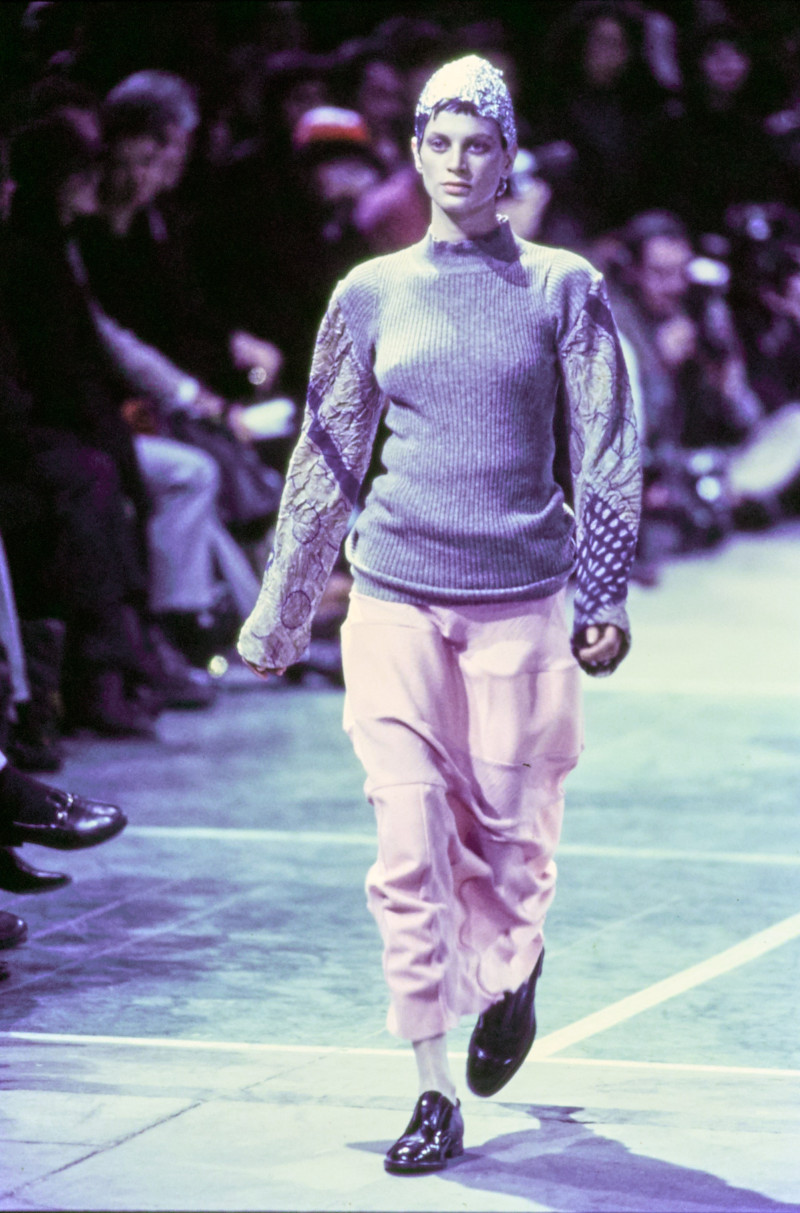 Kristen McMenamy featured in  the Comme Des Garcons fashion show for Autumn/Winter 1993