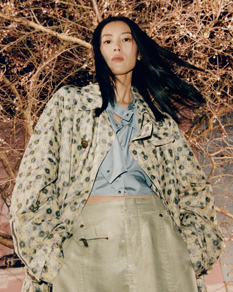 Liu Wen featured in  the Burberry London in Love 2025 Campaign advertisement for Spring/Summer 2025
