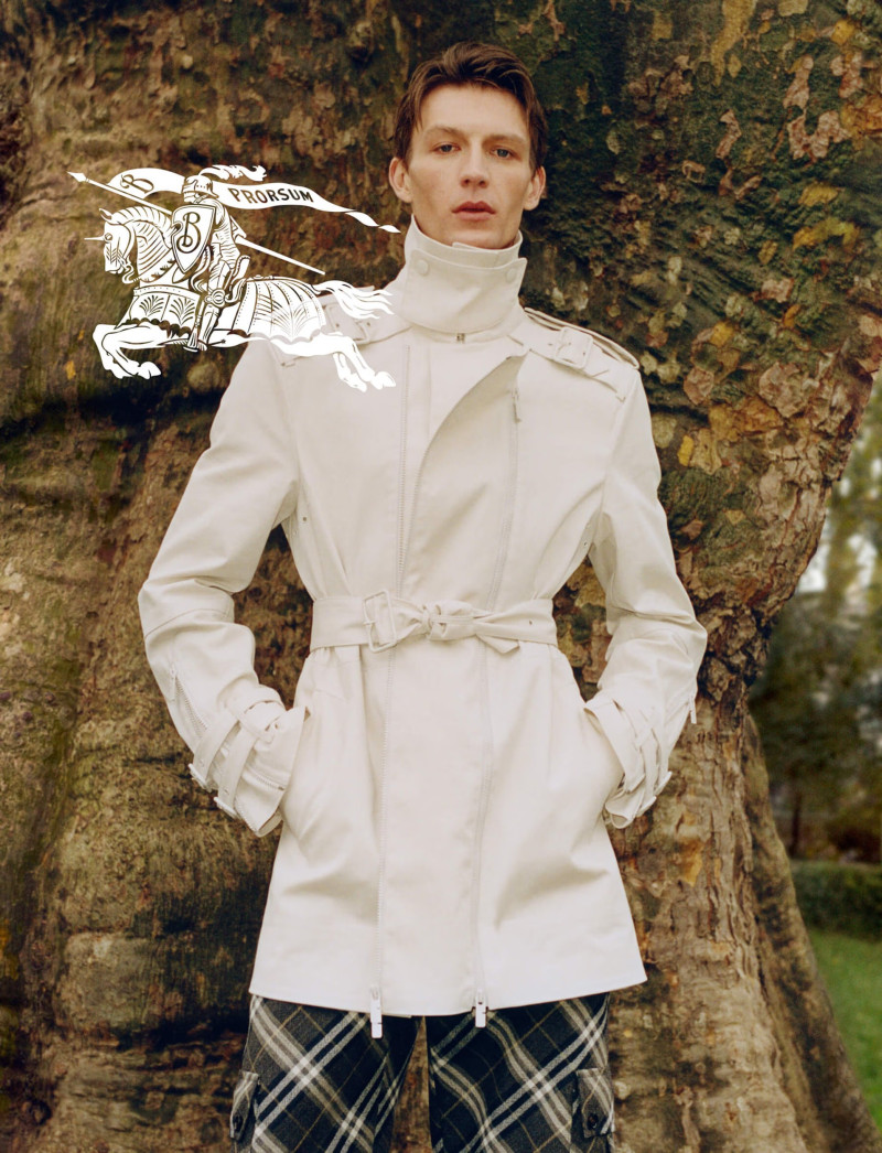 Finnlay Davis featured in  the Burberry London in Love 2025 Campaign advertisement for Spring/Summer 2025