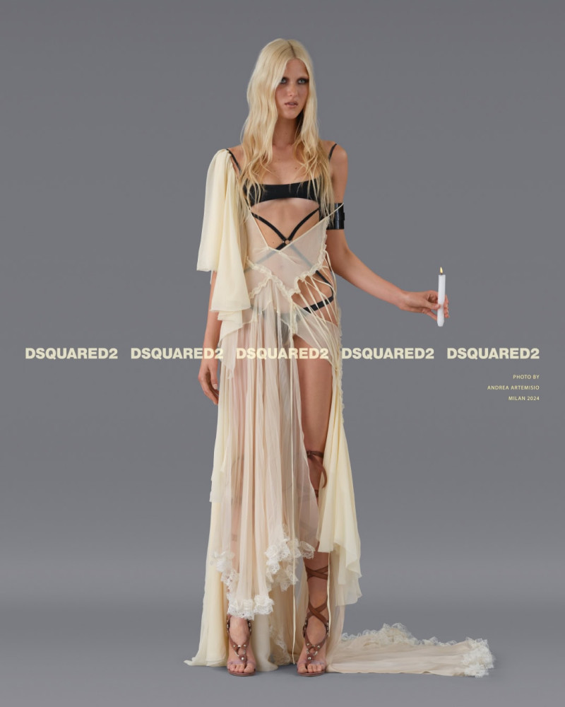 Vakare Steputyte featured in  the DSquared2 advertisement for Spring/Summer 2025
