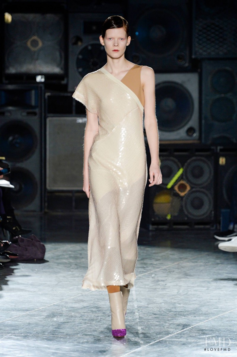 Irina Kravchenko featured in  the Jonathan Saunders fashion show for Autumn/Winter 2014
