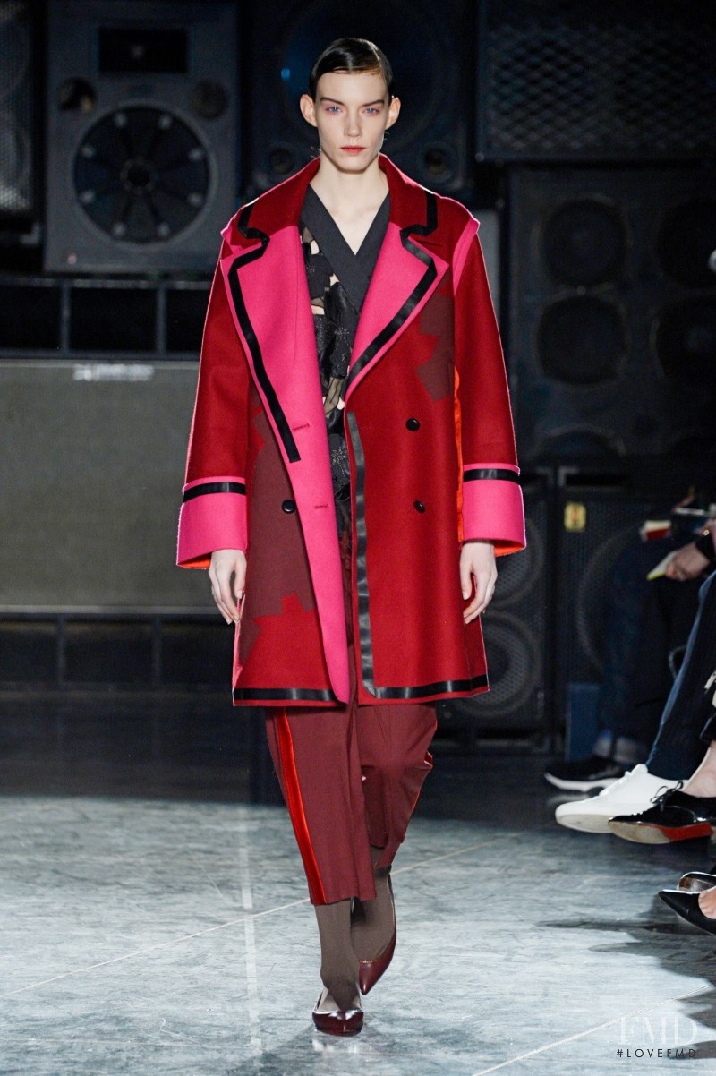 Megan Thompson featured in  the Jonathan Saunders fashion show for Autumn/Winter 2014