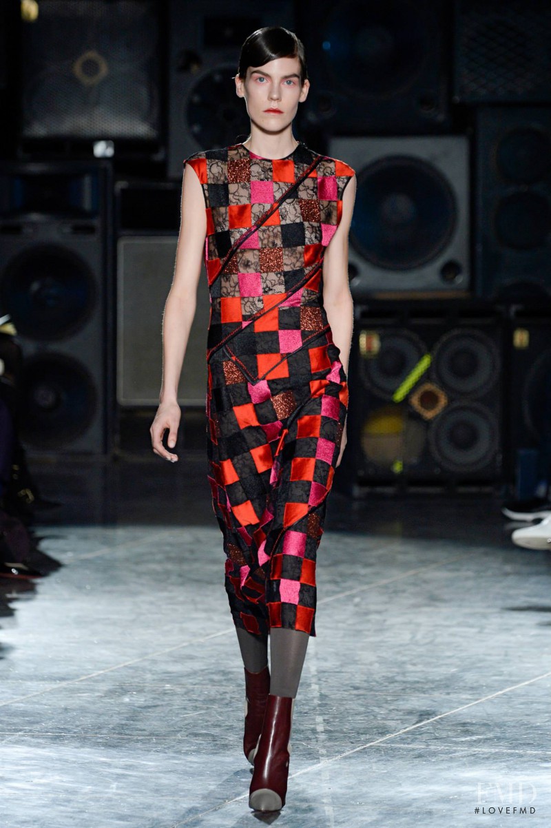 Annemijn Dijs featured in  the Jonathan Saunders fashion show for Autumn/Winter 2014