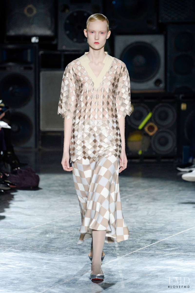 Harleth Kuusik featured in  the Jonathan Saunders fashion show for Autumn/Winter 2014