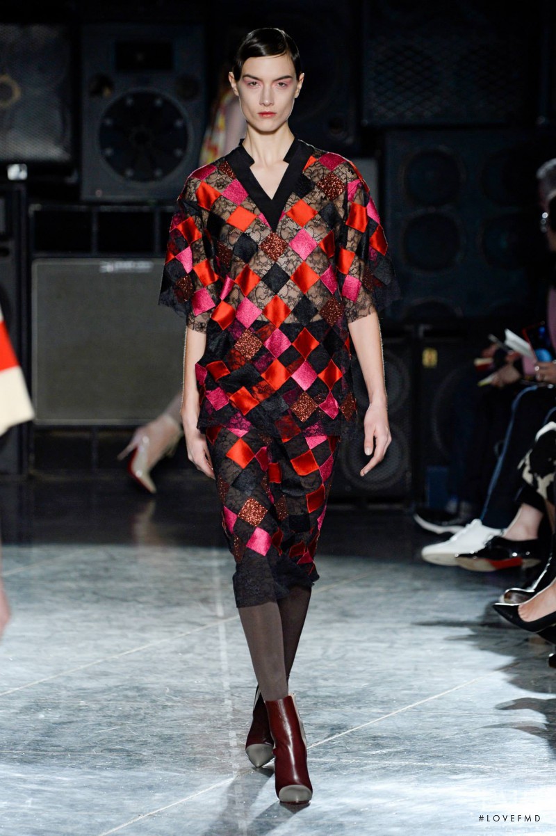 Ronja Furrer featured in  the Jonathan Saunders fashion show for Autumn/Winter 2014
