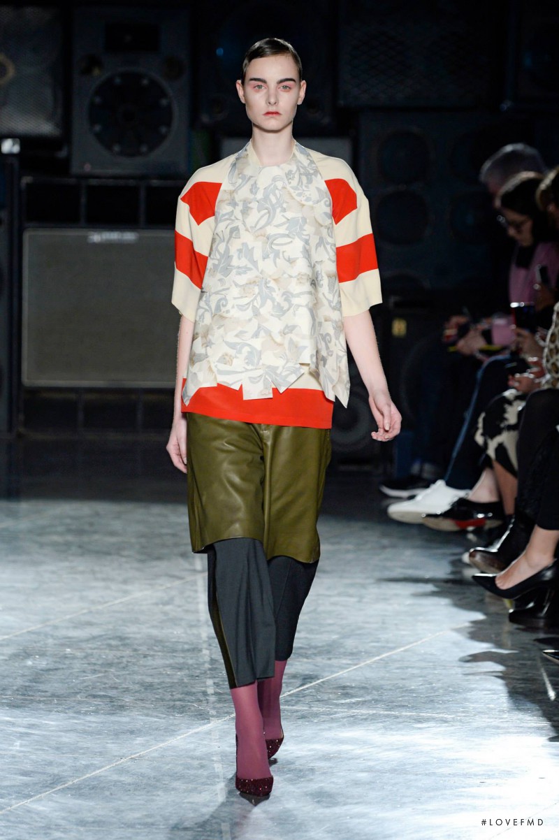 Estella Brons featured in  the Jonathan Saunders fashion show for Autumn/Winter 2014