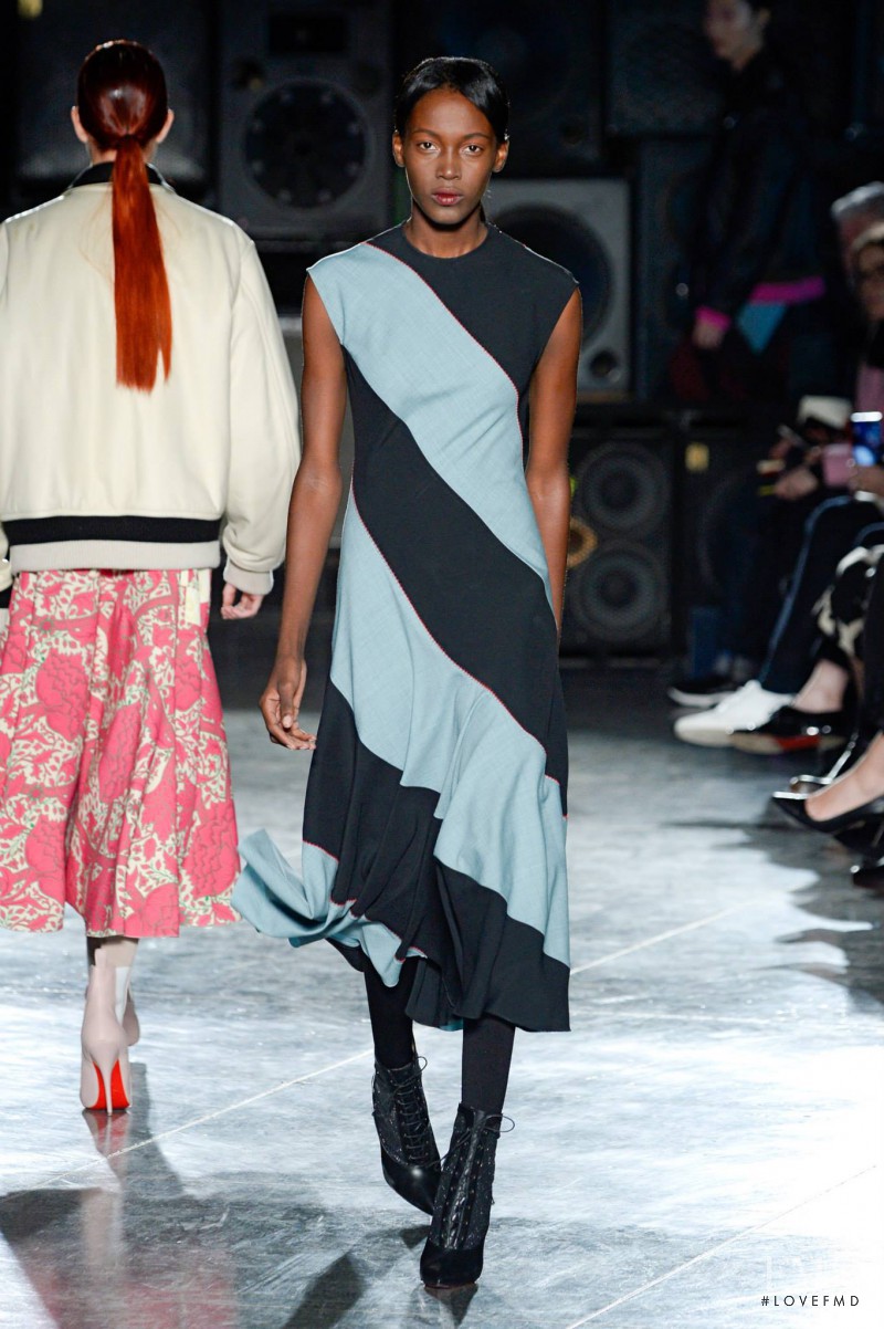 Kai Newman featured in  the Jonathan Saunders fashion show for Autumn/Winter 2014