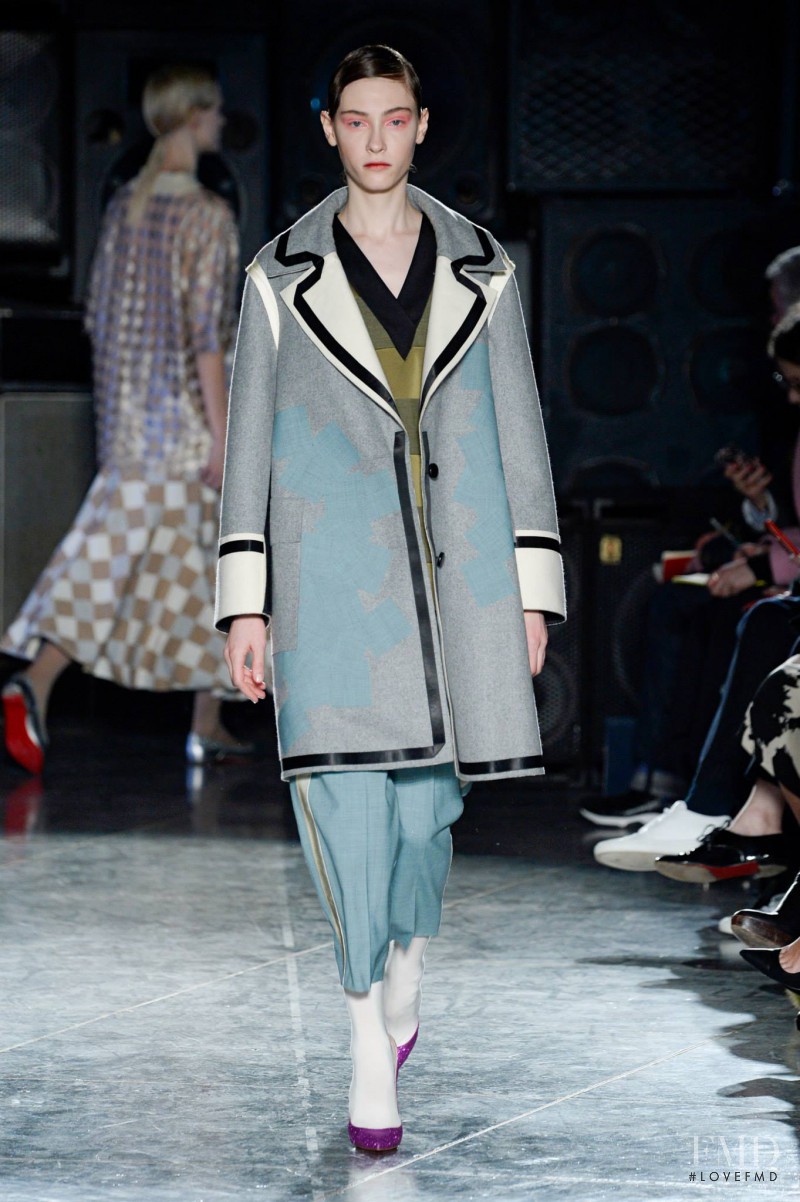 Lera Tribel featured in  the Jonathan Saunders fashion show for Autumn/Winter 2014