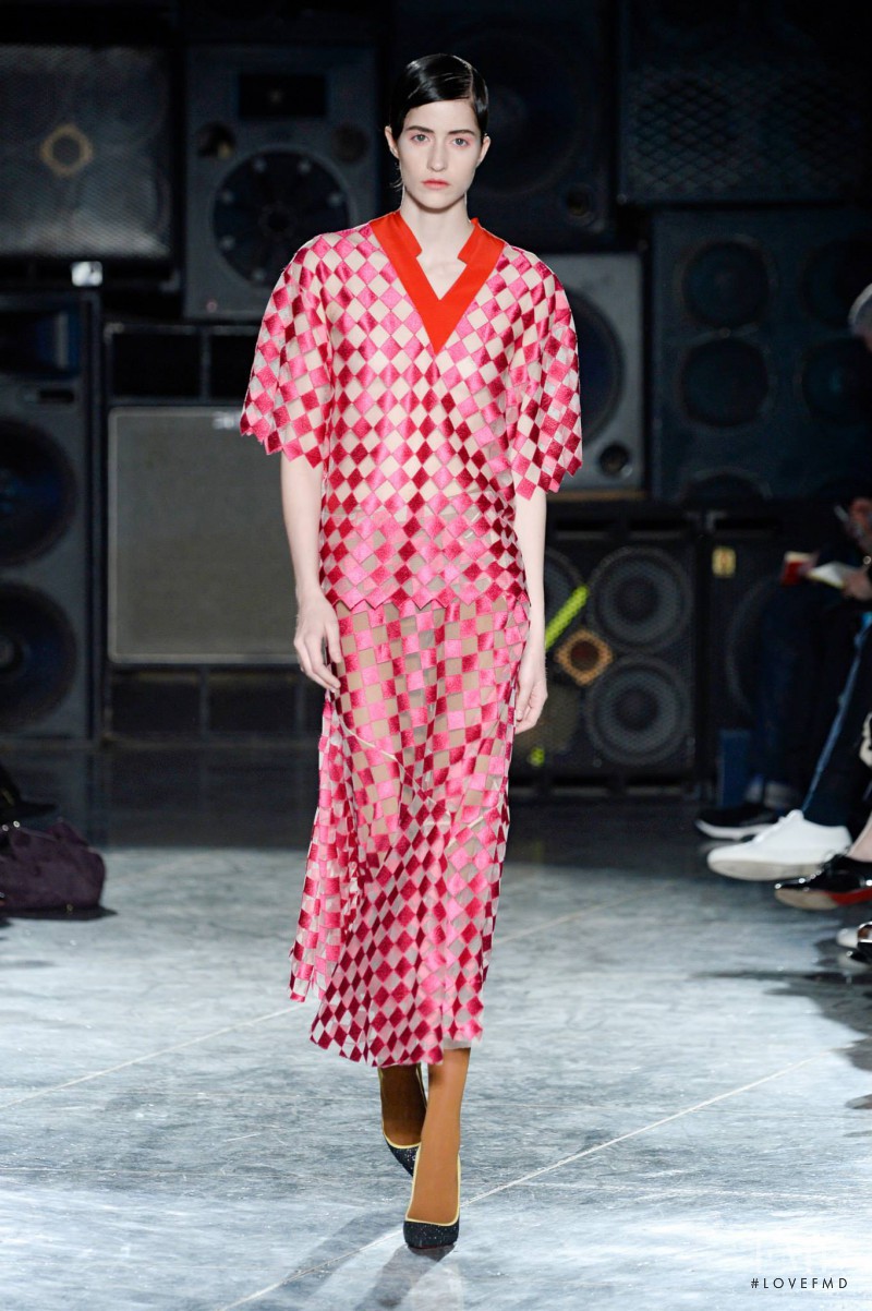 Rachael Robinson featured in  the Jonathan Saunders fashion show for Autumn/Winter 2014