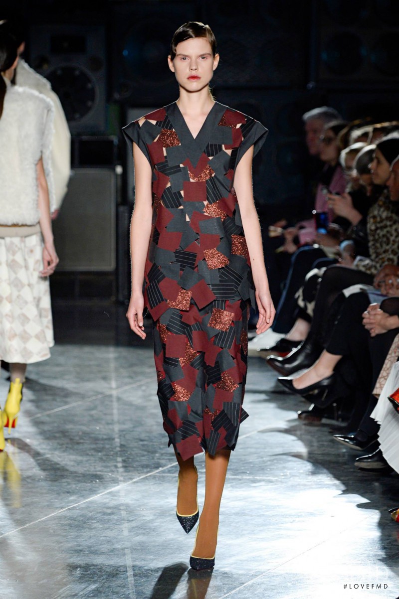 Josefin Gustafsson featured in  the Jonathan Saunders fashion show for Autumn/Winter 2014