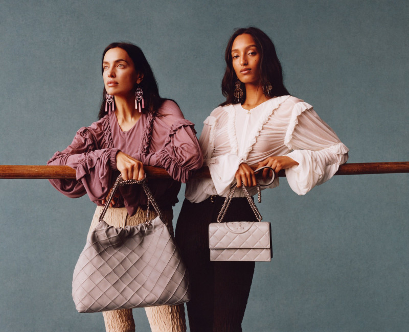 Irina Shayk featured in  the Tory Burch advertisement for Spring/Summer 2025