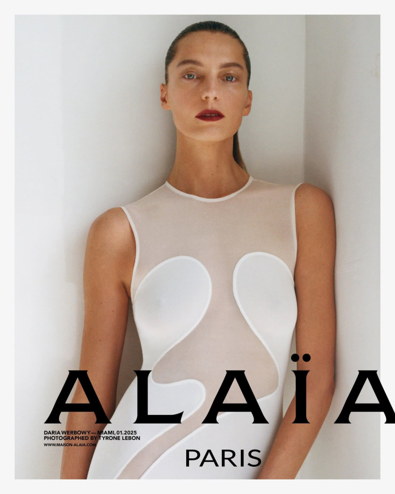 Daria Werbowy featured in  the Alaia advertisement for Spring/Summer 2025