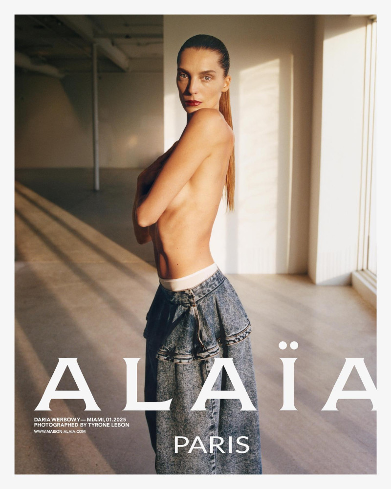 Daria Werbowy featured in  the Alaia advertisement for Spring/Summer 2025
