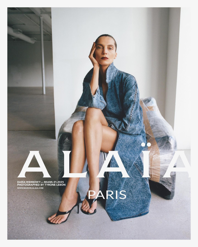 Daria Werbowy featured in  the Alaia advertisement for Spring/Summer 2025