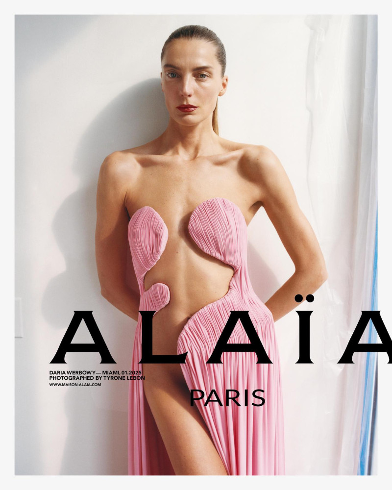 Daria Werbowy featured in  the Alaia advertisement for Spring/Summer 2025